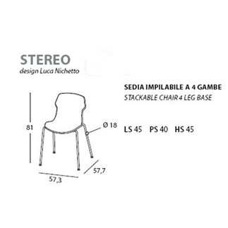 Sedia Impilabile in Polipropilene - Stereo | Casamania