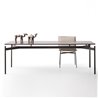 Dub dining table with lacquered top