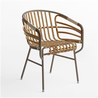 Outdoor Natural Rattan Armchair - Raphia | Casamania