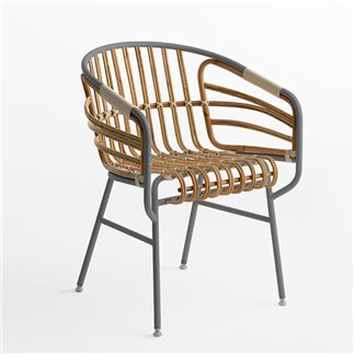 Outdoor Natural Rattan Armchair - Raphia | Casamania