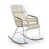 Raphia rocking armchair in natural rattan