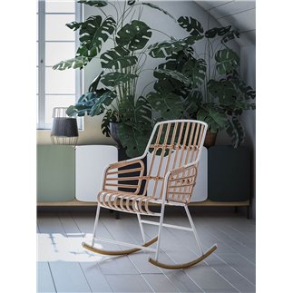 Rocking armchair in natural rattan - Raphia | ISA Project