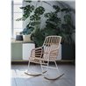 Raphia rocking armchair in natural rattan