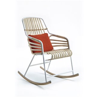 Rocking armchair in natural rattan - Raphia | ISA Project