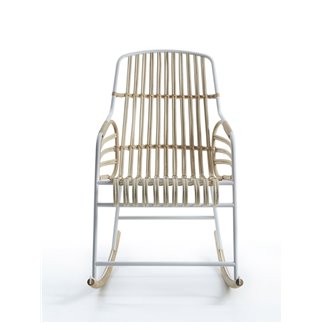 Rocking armchair in natural rattan - Raphia | ISA Project