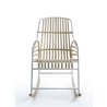 Raphia rocking armchair in natural rattan