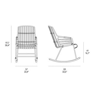 Rocking armchair in natural rattan - Raphia | ISA Project