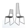 Alieno metal chair with low backrest