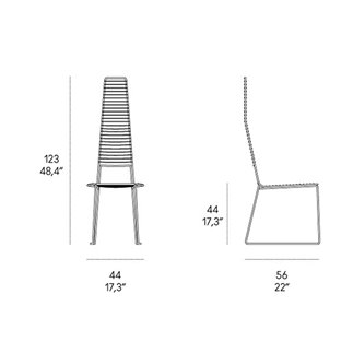 Metal Chair with High Backrest - Alieno High | Casamania