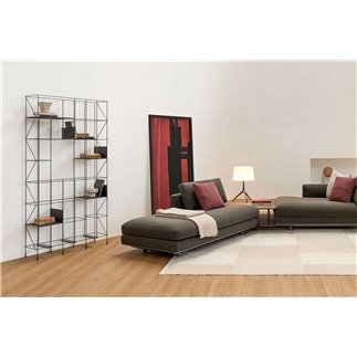 Metal Bookcase with Eco-leather Shelves - Network | Casamania