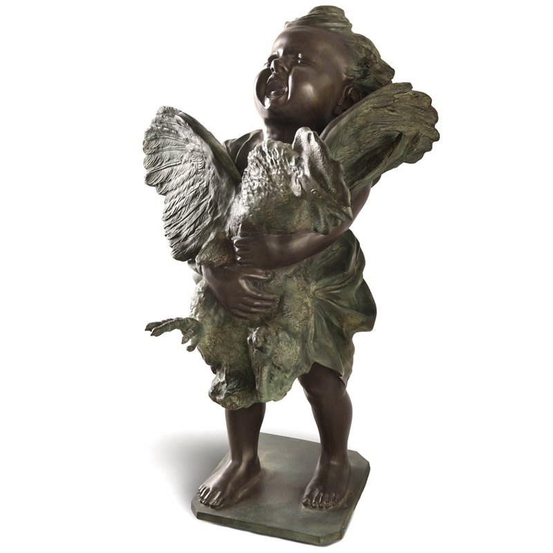 Cherub with the cock bronze sculpture - FONSTMETCNO2 | ISA Project