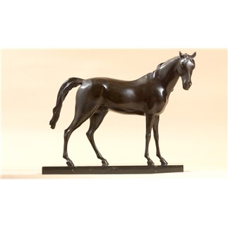 Saddleless Horse bronze and marble sculpture