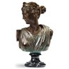 Bust of Diana bronze and marble sculpture