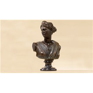 Bust of Diana bronze and marble sculpture