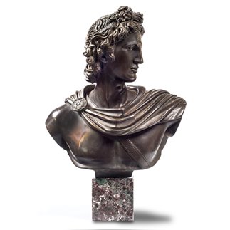 Statua in bronzo su marmo - Busto Apollo - ISA Project