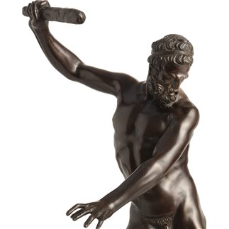 Hercules with a Club bronze and marble statue