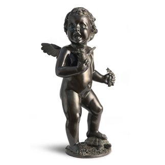 SMALL PUTTO WITH FLOWER, ORIGINAL BY THE SCULPTOR GIOVANNI CAPPELLETTI. - FONSTMETCNO14