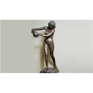 Woman with Vase bronze statue