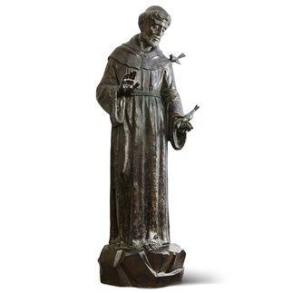 SAINT FRANCIS WITH BIRDS, ORIGINAL BY THE SCULPTOR AUGUSTO BARGELLI. - FONSTMETCNO21