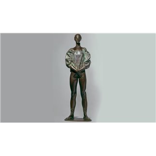 Ballerina with blouse bronze sculpture