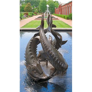 Sturgeon Fountain bronze statue - FONSTMETCNO27 | ISA Project