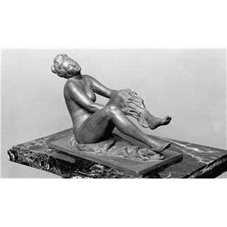 After a Bath bronze sculpture