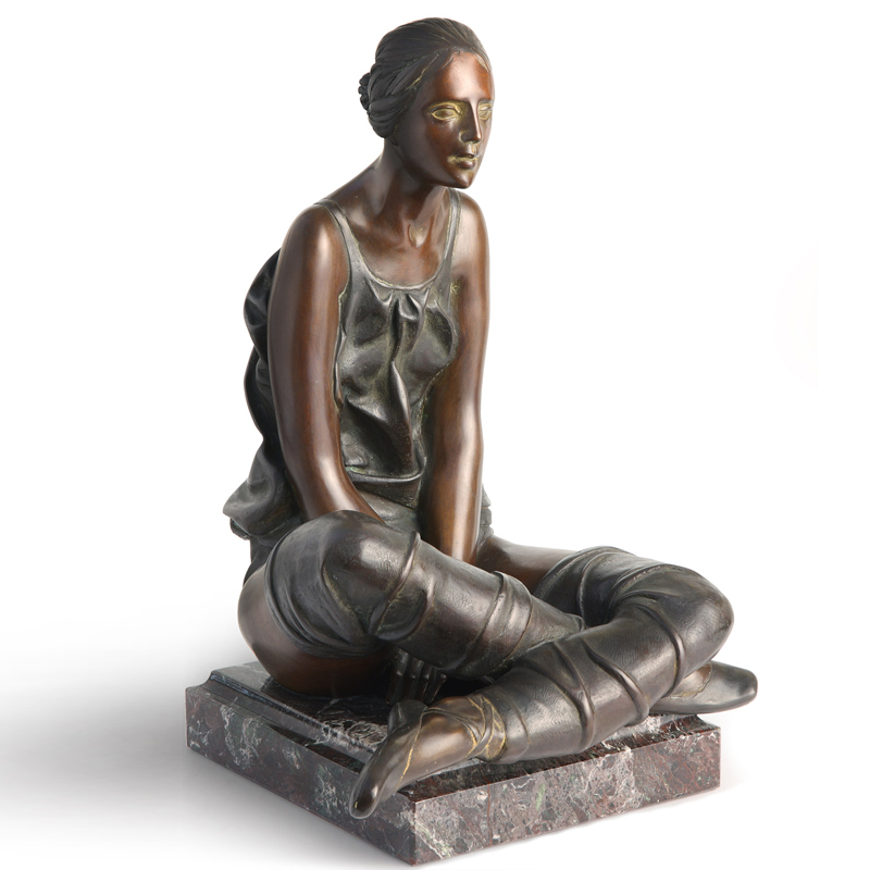 Sitting Ballerina bronze and marble sculpture - FONSTMETMOD8 | ISA Project