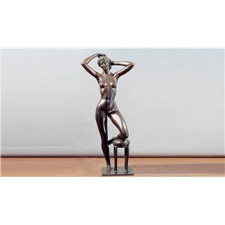 Woman in front of Mirror bronze sculpture