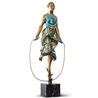 Skipping Ballerina bronze and marble sculpture