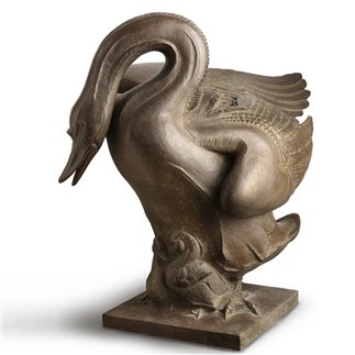 Swan with Signets bronze sculpture - FONSTMETMOD28 | ISA Project