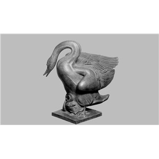 Swan with Signets bronze sculpture