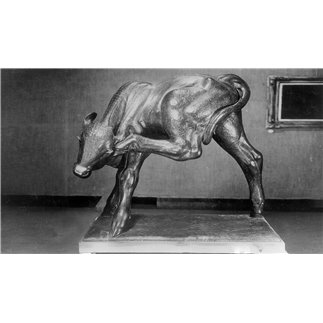 CALF, POSTHUMOUS REPRODUCTION OF THE ORIGINAL BY THE SCULPTOR SIRIO TOFANARI.