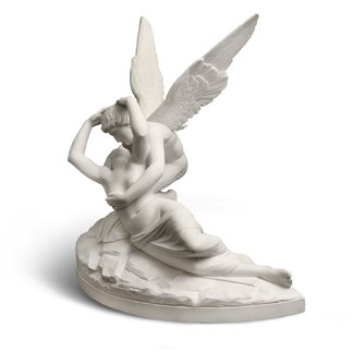 Statua in marmo bianco di Carrara - Amore e Psiche