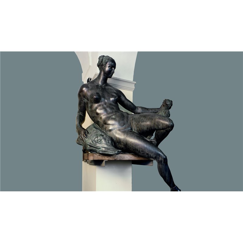 NAIAD WITH SHIELD, COPY OF THE ORIGINAL BY GIAMBOLOGNA, PIAZZA DELLA SIGNORIA, FLORENCE. - FONSTMETCLA70