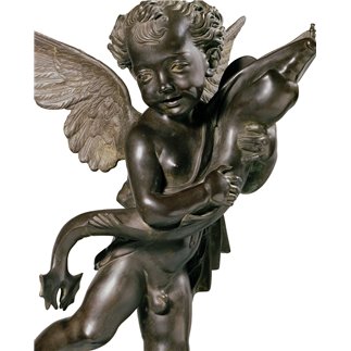 Putto with Dolphin bronze sculpture - FONSTMETCLA83 | ISA Project