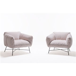 Armchair in fabric or leather cover - Jolie