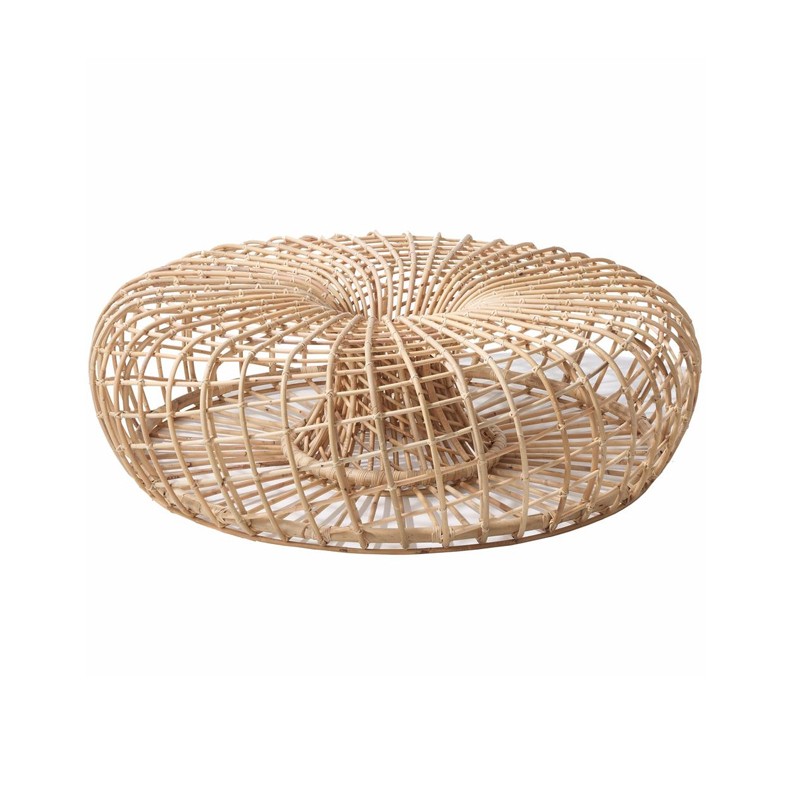 Poggiapiedi in Rattan Naturale Intrecciato a Mano - Nest | Cane-Line