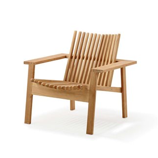 Stackable lounge armchair in teak - Amaze | Cane-Line