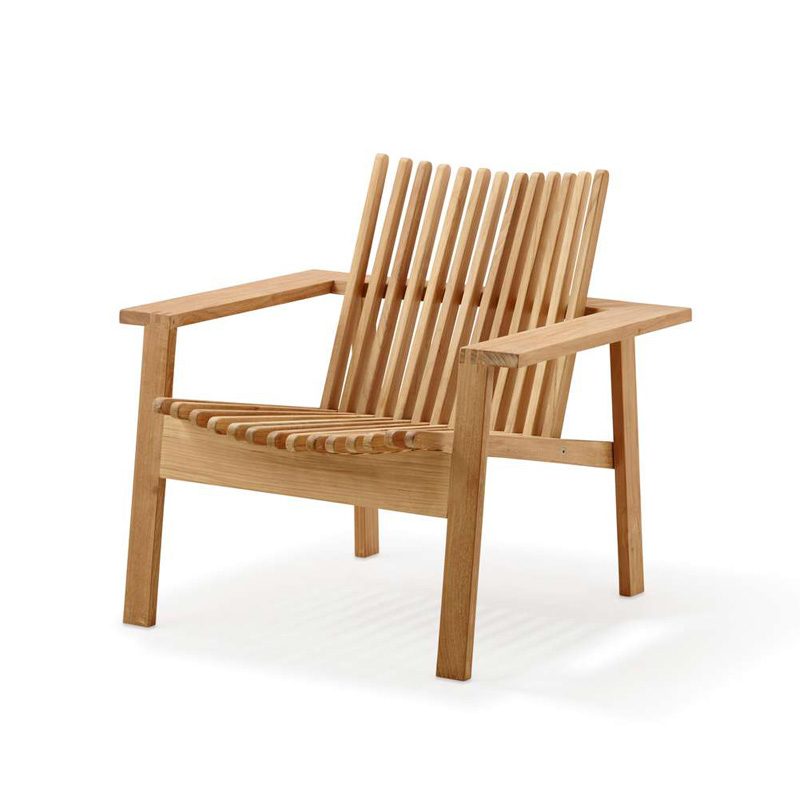 Stackable lounge armchair in teak - Amaze | Cane-Line