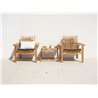 Stackable lounge armchair in teak - Amaze