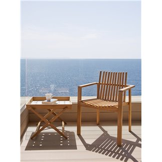 Stackable lounge armchair in teak - Amaze | Cane-Line