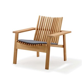 Stackable lounge armchair in teak - Amaze | Cane-Line