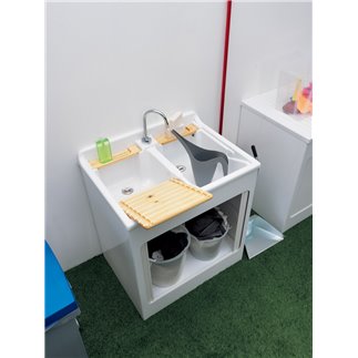 Outdoor Cabinet sink with wood washing table - Lavacril | IsaProject