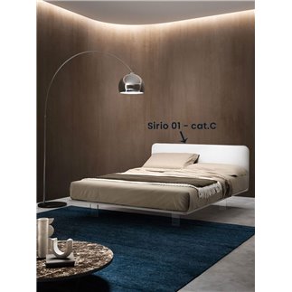 Samoa Bed with Transparent Feet and Design Headboard - Brillant