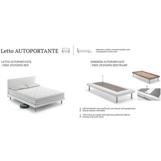 Samoa Bed with Transparent Feet and Design Headboard | Bside Letti