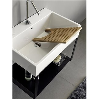 Suspended Bathroom Cabinet with Ceramic Washbasin - Volant | Colavene