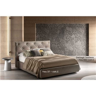 Samoa Bed with Design Upholstered Headboard - Diamond