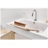 Ceramic washbasin with ash wood base - Trix