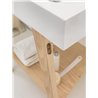 Ceramic washbasin with ash wood feet - Trix