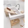 Ceramic washbasin with ash wood feet - Trix